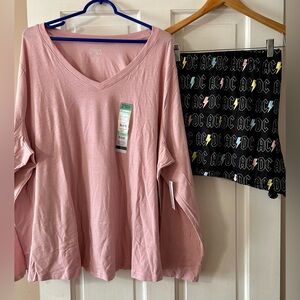 Women Terra & Sky Shirt w/ Sleep Lounge Shorts 3x